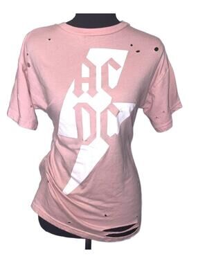Woman's -AC/DC- Distressed T-Shirt, Size (men's) XS